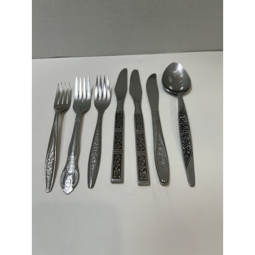 Silverware Lot of 7 Pieces Mixed Various Brands Vintage Flatware Stainless